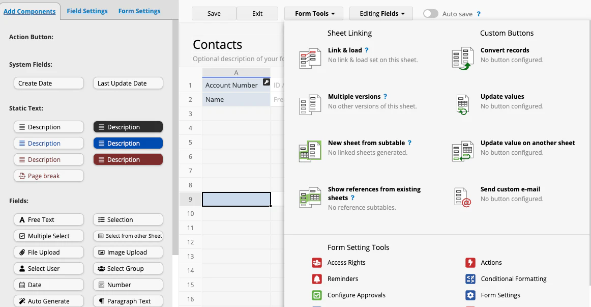 screenshot of Ragic Builder